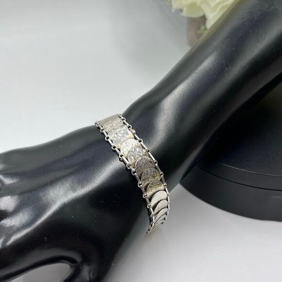 Silpada Retired 925 Sterling Silver Simply Sequin Disc Coin Link Bracelet B2829 - Picture 1 of 12